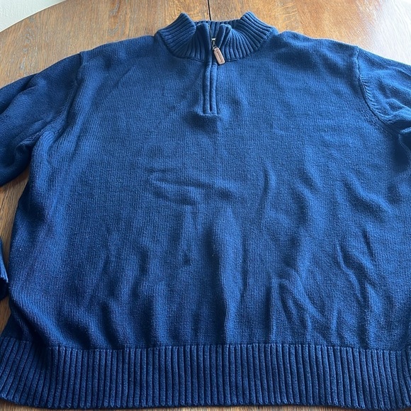 St John's Bay Men’s Navy Blue Quarter Zip Up Sweater Size XXL Long Sleeves - Picture 3 of 13